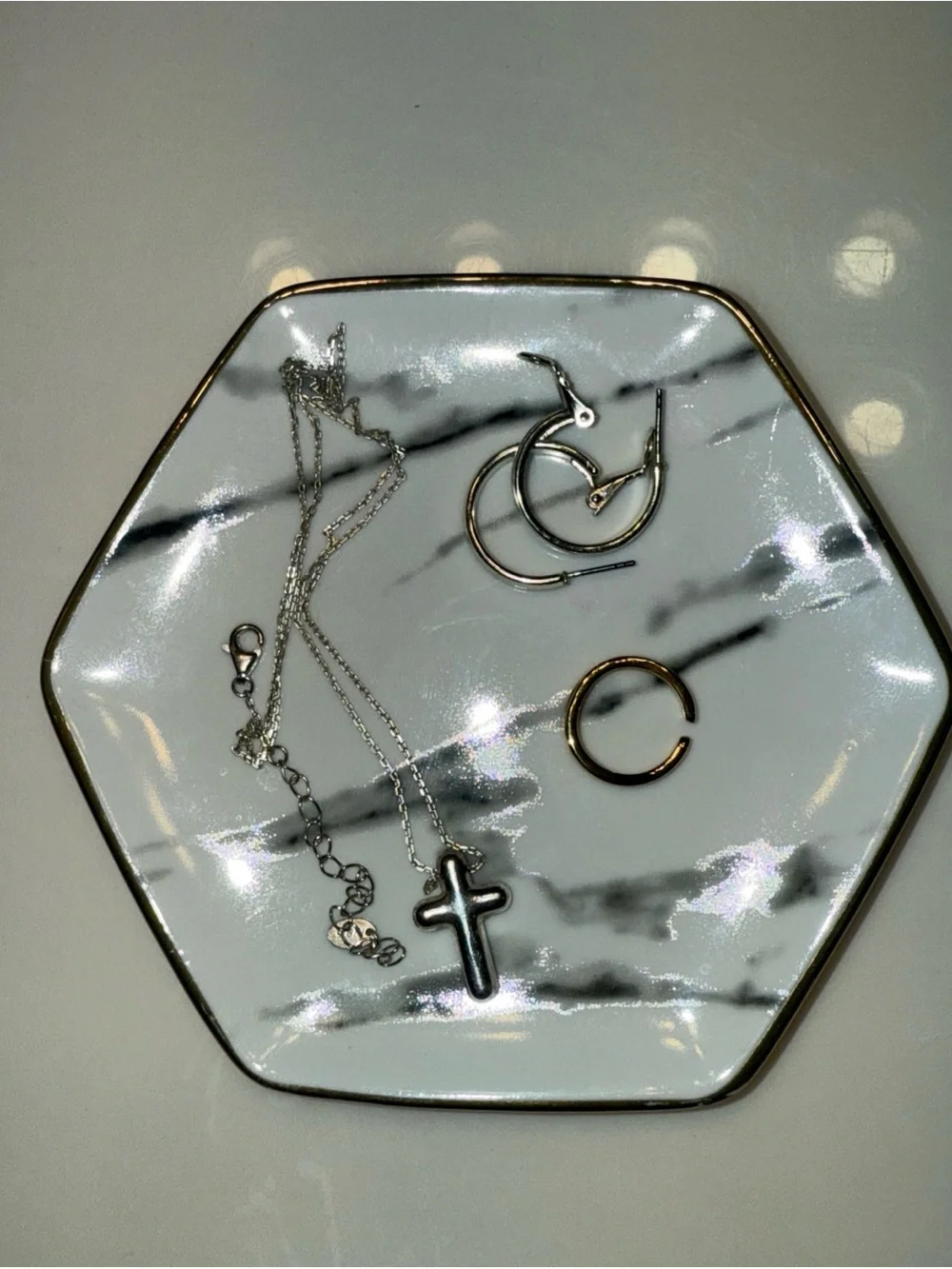 Hexagon Ceramic Jewelry Dish